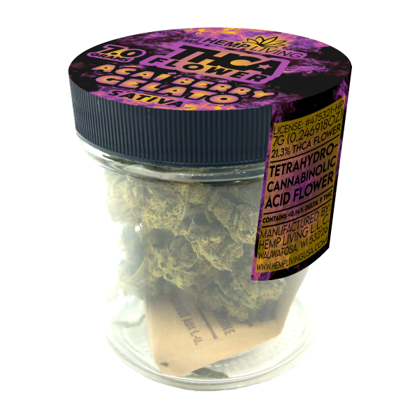 Hemp Living – THCA Flower 7g Jar – Acai Berry Gelato