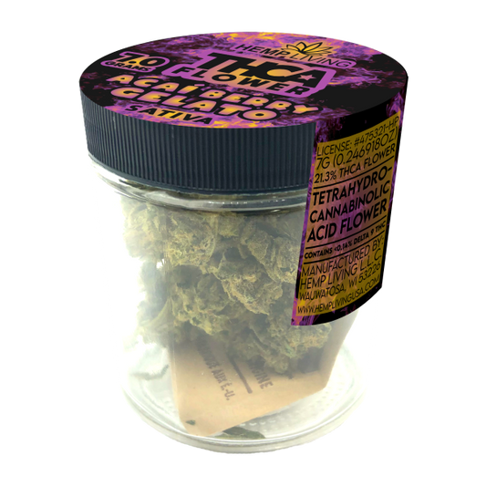 Hemp Living – THCA Flower 7g Jar – Acai Berry Gelato