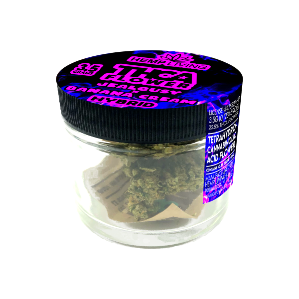 Hemp Living – THCA Flower 3.5g Jar – Jealousy X Banana Cream