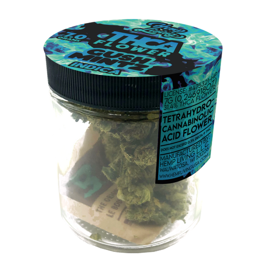 Hemp Living – THCA Flower 7g Jar – Gush Mintz