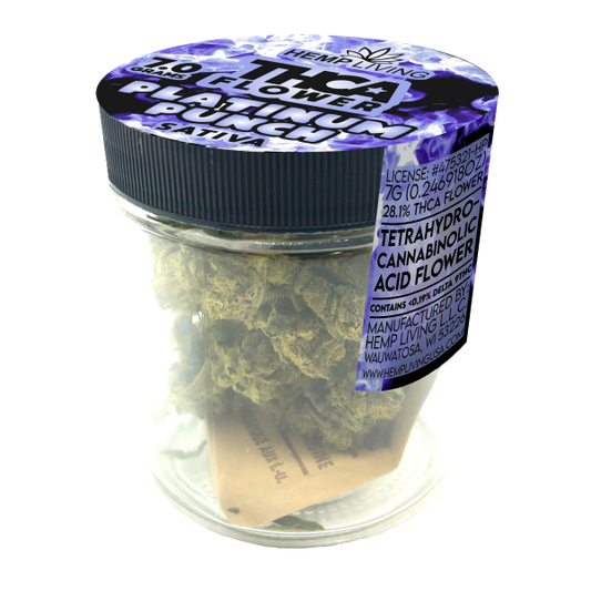 Hemp Living – THCA Flower 7g Jar – Platinum Punch