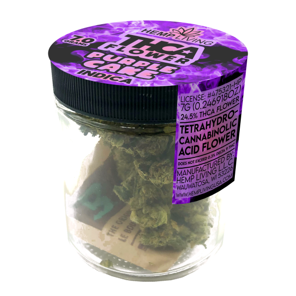 Hemp Living – THCA Flower 7g Jar – Purple Cake