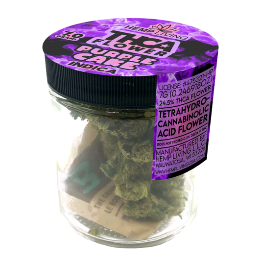 Hemp Living – THCA Flower 7g Jar – Purple Cake