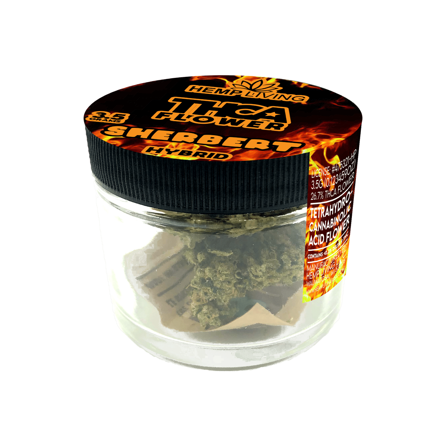 Hemp Living – THCA Flower 3.5g Jar – Sherbert