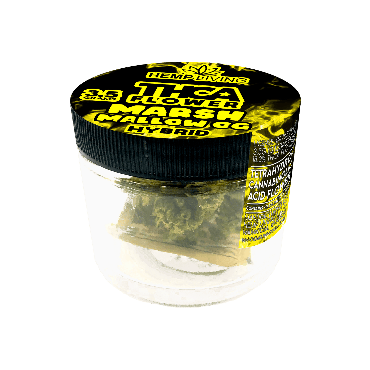 Hemp Living – THCA Flower 3.5g Jar – Marshmallow